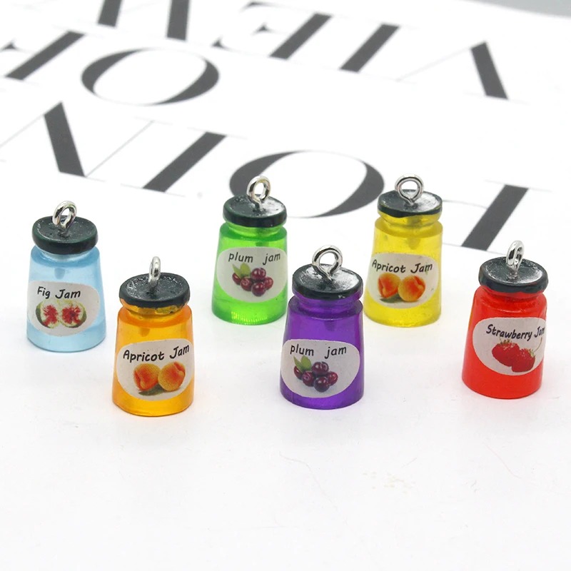 Resin Art Kits For Adults - 10 Stück/Packung Erdbeer-Apfel-Fruchtmarmelade-Harz-Ohrringanhänger DIY Niedliche Lebensmittel-Anhänger