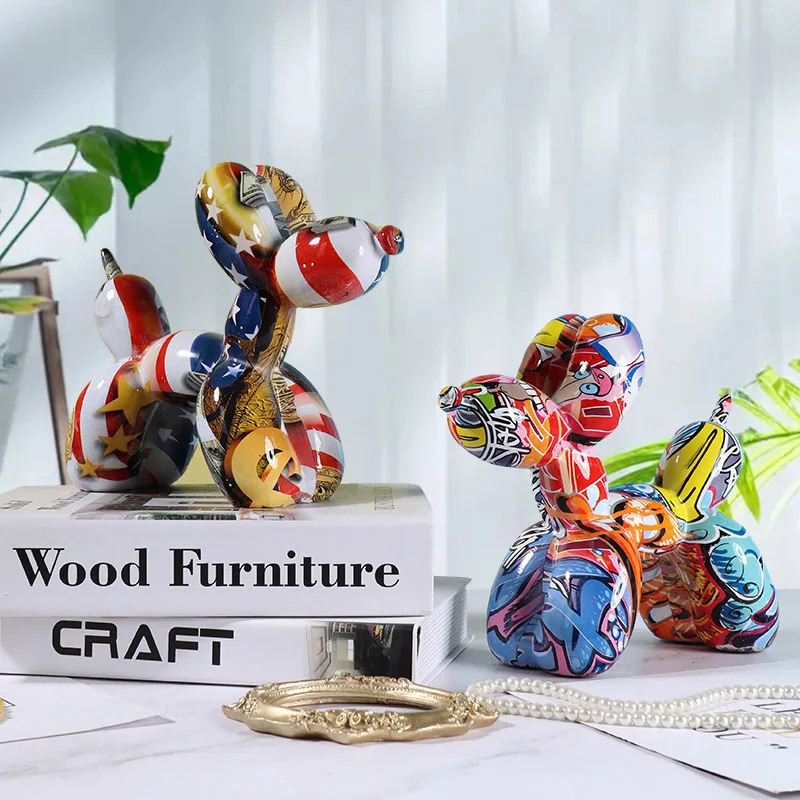 Resin Art Decoration Items - Harz Graffiti Ballon Hund Figuren Kunst