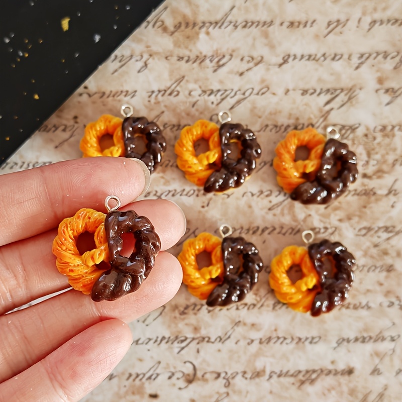 Resin Art Kits For Adults - 6 Stück Simulierte Herz-Schokoladen-Harz-Anhänger Dessert-Anhänger DIY