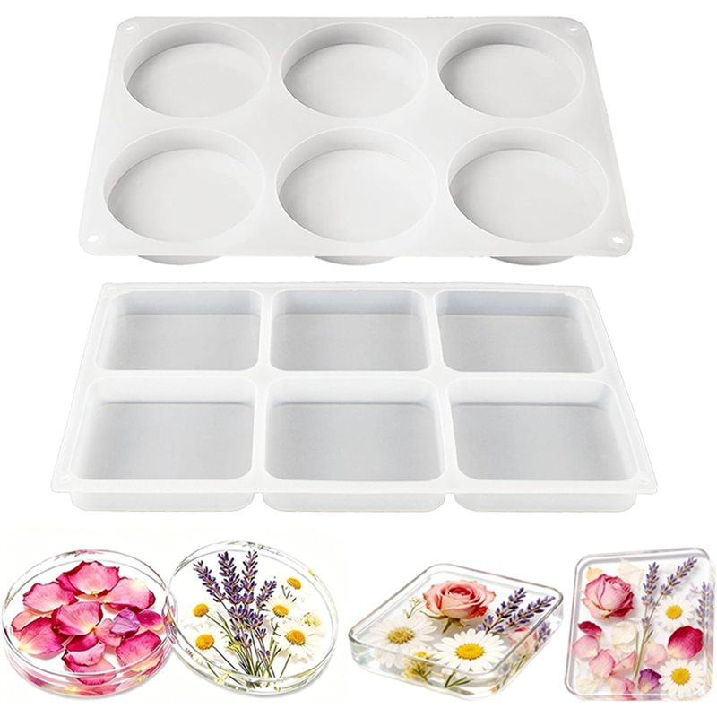 Coaster Mold Square - A25I-12-Cavity Extra Tiefe Untersetzer-Resin-Formen aus Silikon,
