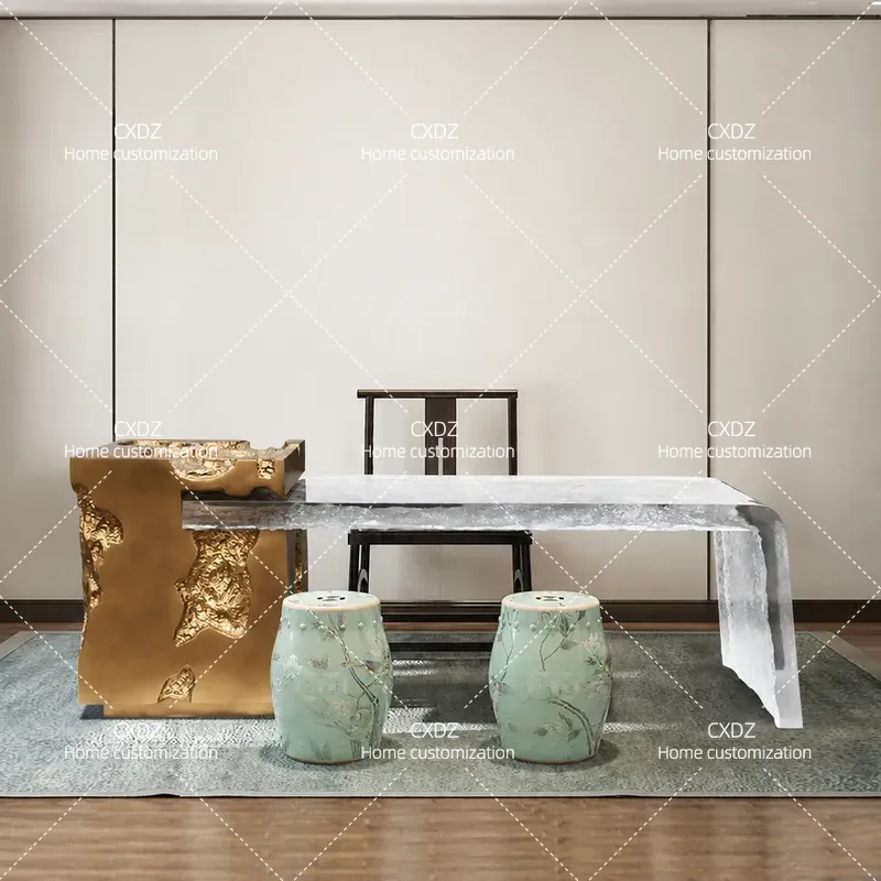 Resin Art Coffee Table - Wabi Sanfeng Island Teetisch Balkon Transparenter