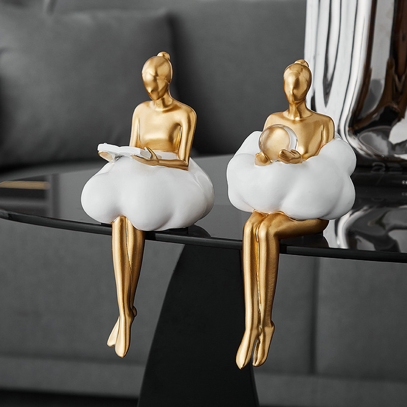 Resin Art Dining Table - Ballett-Mädchen Wolken Abstrakte Kunst Figur Statue