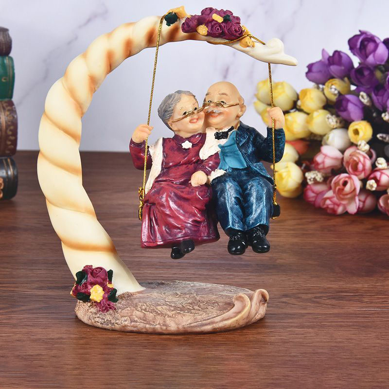 Resin Art Decoration Items - Chinesische Schaukelfigur für ältere Paare aus