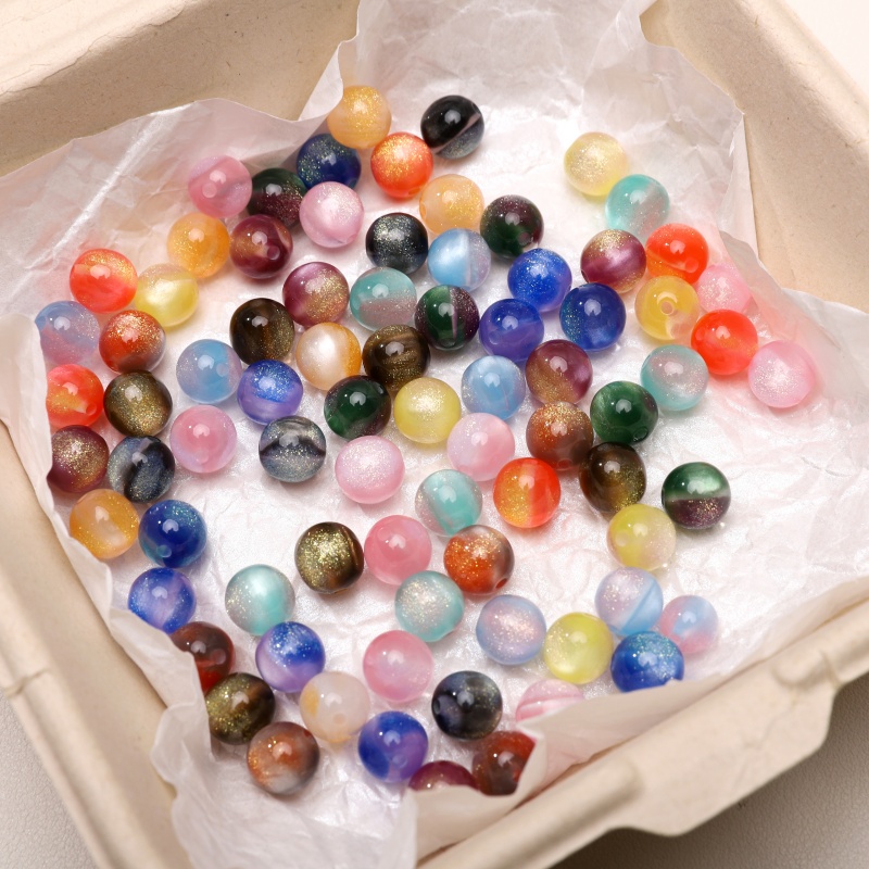 Resin Art Necklace - 10–25 Stück 8 mm große Glitzerperlen
