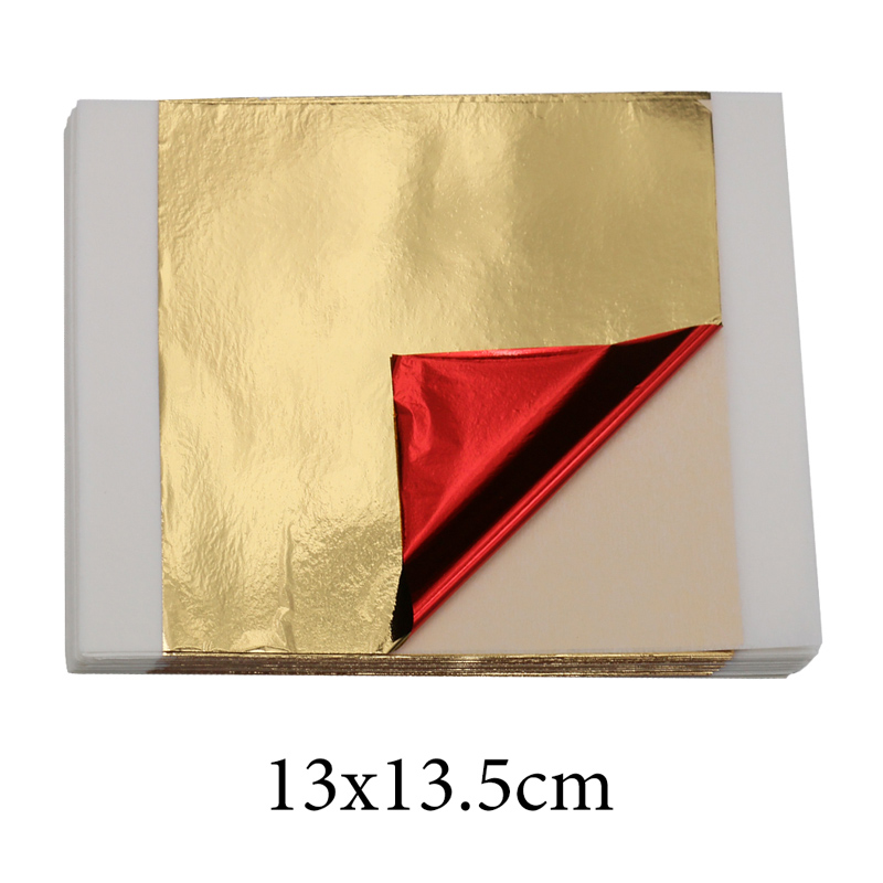 Resin Art Anniversary Gift - 100 Stück Imitationsgoldfolienblätter 14cm Rote Rückseite