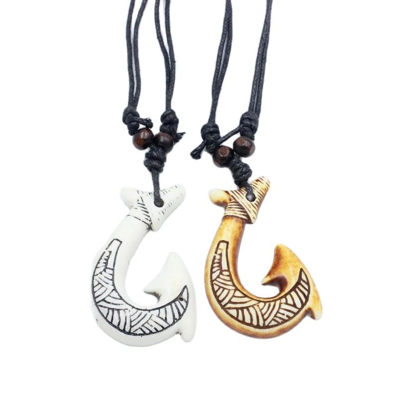Resin Art Necklace - Neuseeland Maori Angelhaken Halskette Angelhaken Anhänger