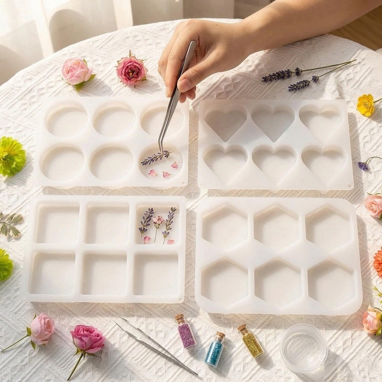 Coaster Mold Square - 4-teiliges Set Tiefe Harz-Untersetzerformen, Geschenke für