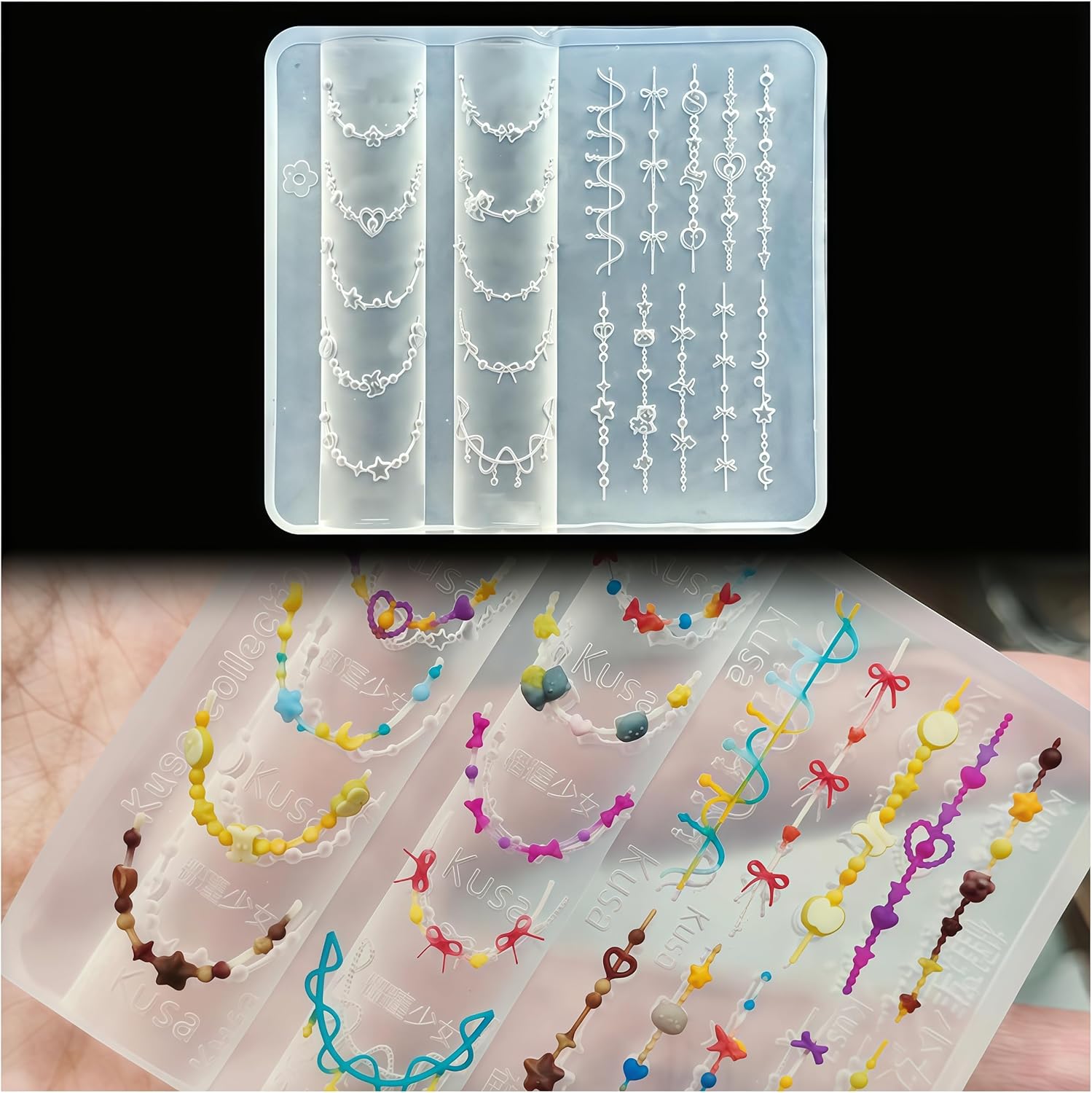 Resin Art Necklace - 3D Perlenkette Gel Nail Art Form