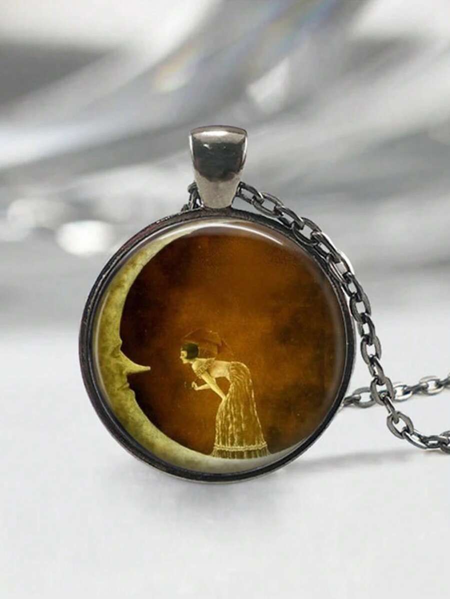 Resin Art Necklace - suteyi Frau auf dem Mond, Kunstwerk