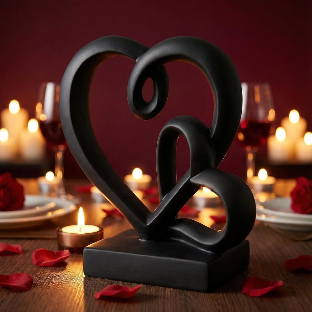 Resin Art Anniversary Gift - Hochzeitstagsgeschenke - Zwei-Herzen-Deko-Harzstatue, 1. bis 50.