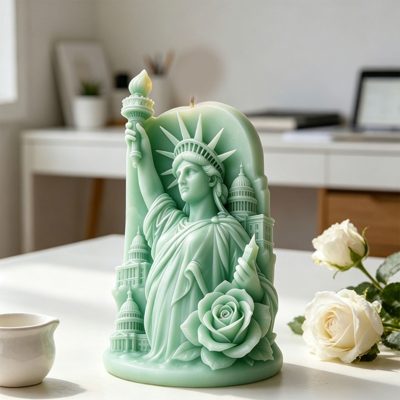 Resin Art Anniversary Gift - F68D 3D-Freiheitsstatue-Prägung Silikon-Kerzenformen für Kunstharz, handgefertigte