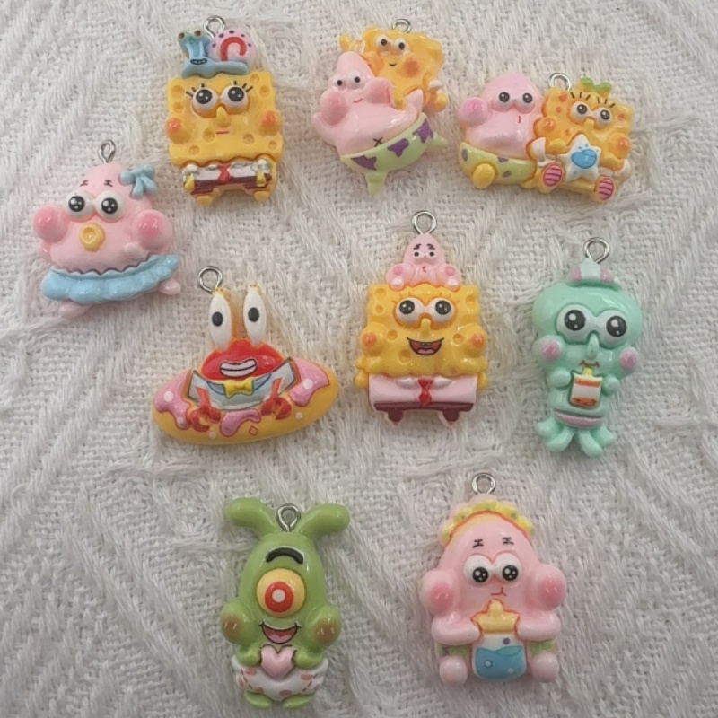 Resin Art Kits For Adults - 10 Stück Cartoon-Harzanhänger, DIY-Schmuckherstellung, Ohrringe, Schlüsselanhänger-Zubehör
