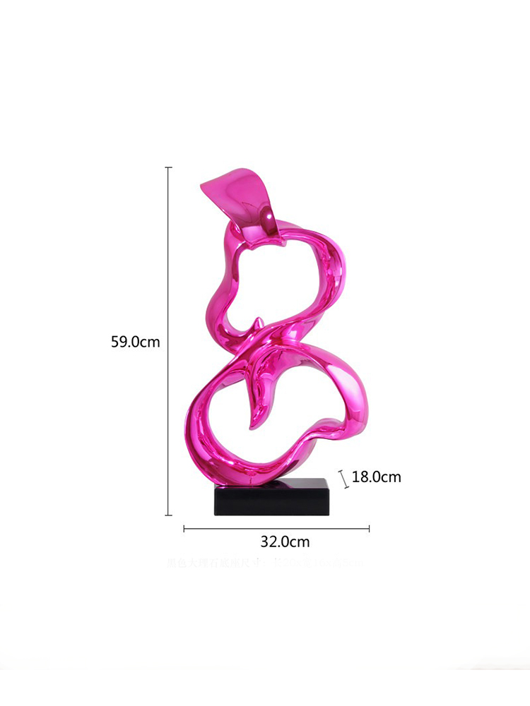 Resin Art Anniversary Gift - Galvanisierte Kunst Abstrakte Farbige Band-Skulptur Wohnzimmer
