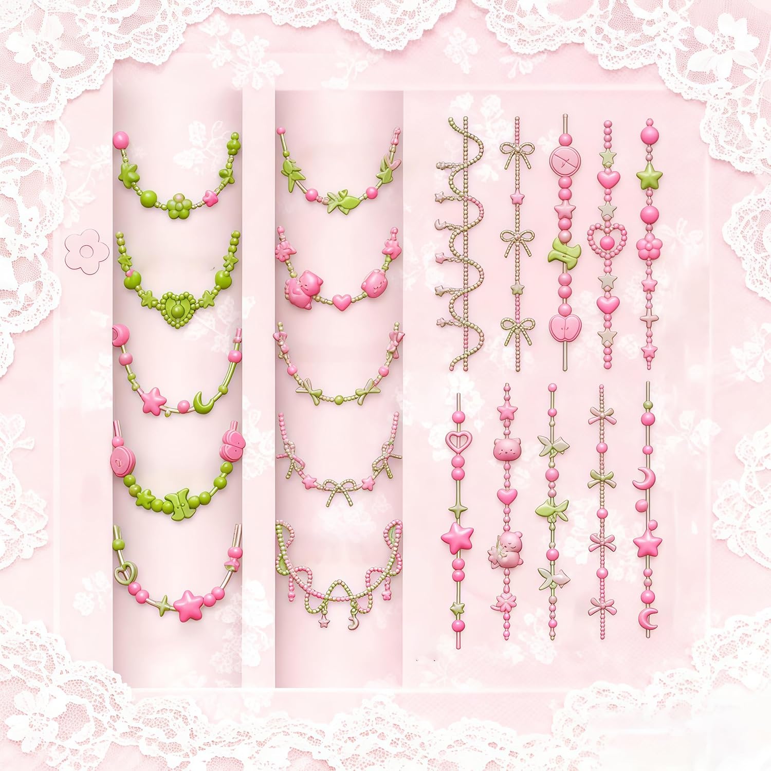 3D Perlenkette Gel Nail Art Fo – Resin Art Necklace Bewertung und Preis