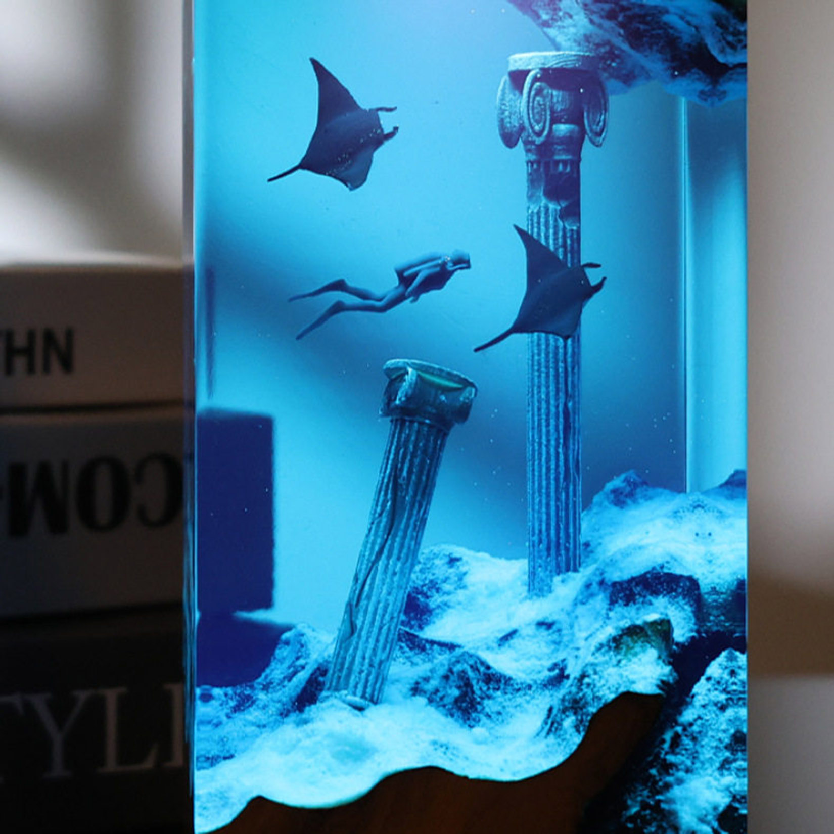 Manta-Rochen Nachtlampe Ozean- – Resin Art Decoration Items Bewertung und Preis