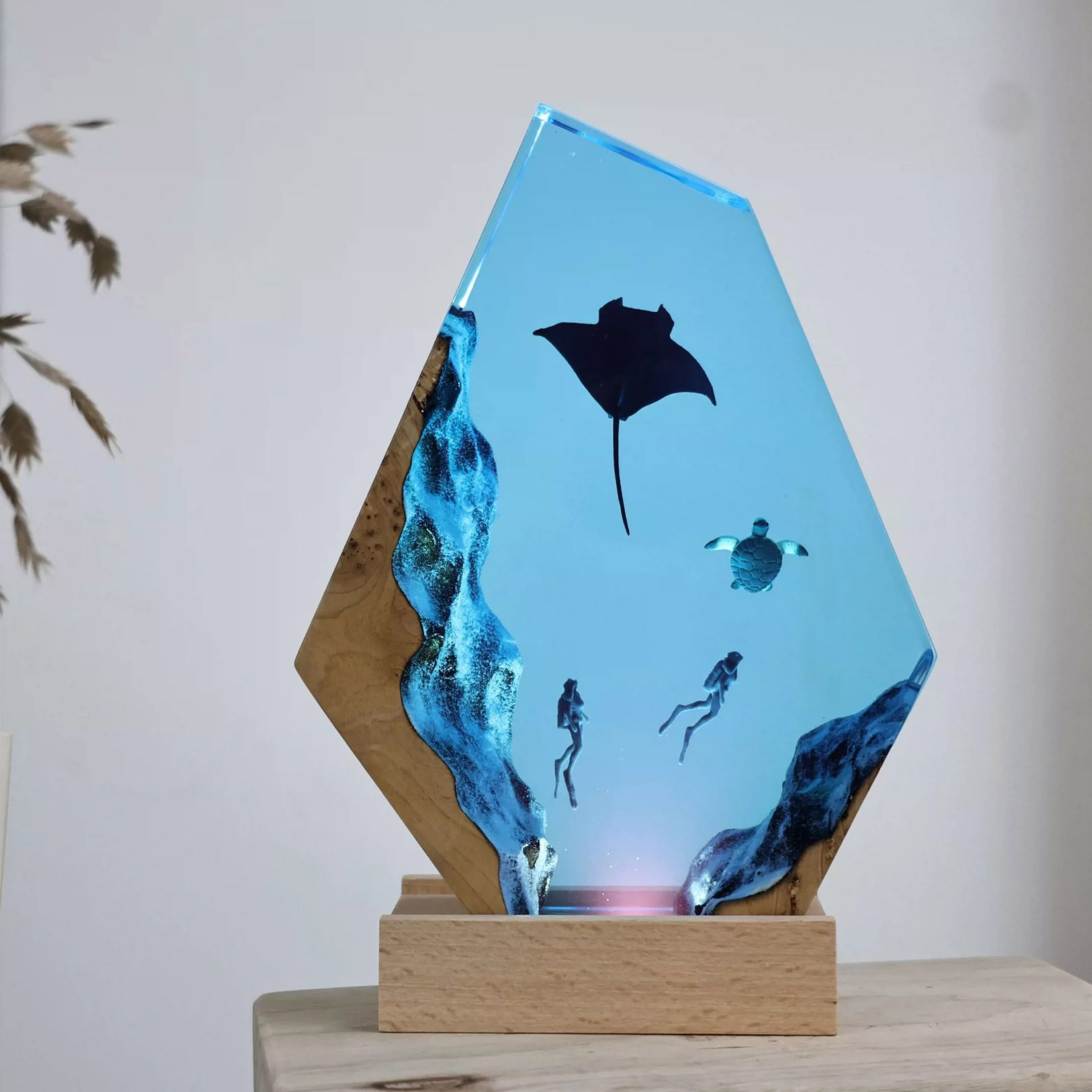 Manta-Rochen Nachtlampe Ozean- – Resin Art Decoration Items Bewertung und Preis