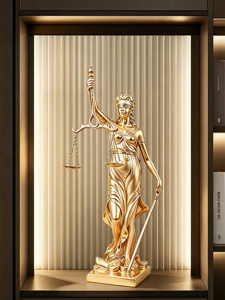 Luxuriöse Goldene Justizstatue – Resin Art Anniversary Gift Bewertung und Preis