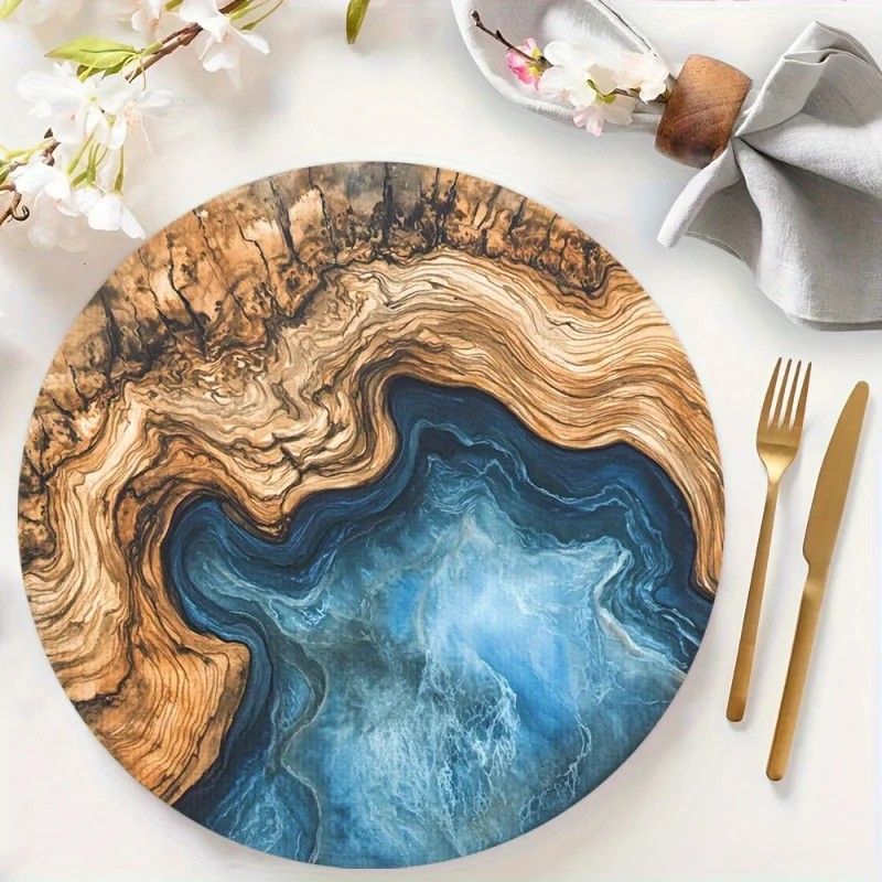 VIKAMA Holzmaserung Blauer Oze – Resin Art Dining Table Bewertung und Preis
